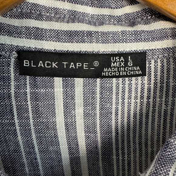 Black‎ Tape_ Women's Purplish-Gray Rayon/Linen Long Sleeve Button Up Shirt Large - Picture 2 of 15